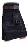 Wool Heavyweight Kilt: Solid Black 